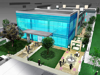 New Glass Entrance to LifeGift Headquarters Building