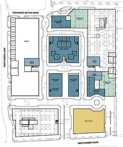 Level 2 Site Plan of Proposed River Oaks District Development by Oliver McMillan