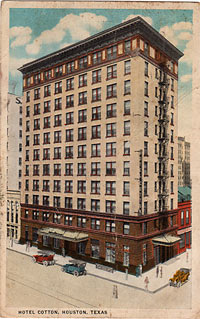 Postcard of Hotel Cotton, Now the Montagu Hotel, Downtown Houston