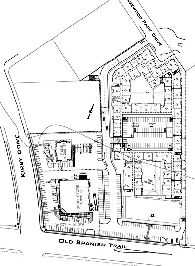 Plan of Kirby Old Spanish Trail Apartments with Pad Sites