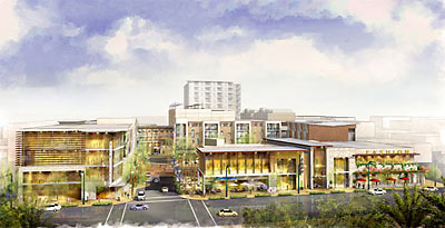 Drawing of Proposed High Street Development at 4410 Westheimer, Houston, near Highland Village