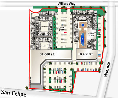 Site Plan of The Fairmont on San Felipe, Houston