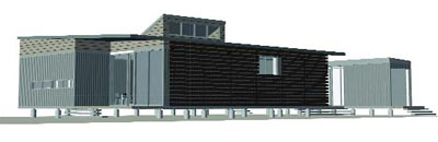 Rendering of Shipping Container House Design by Christopher Robertson