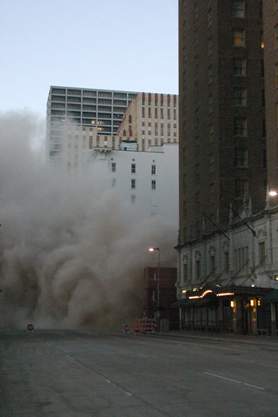 Controlled Demolition of the Hotel Montagu, Downtown Houston, January 20, 2008