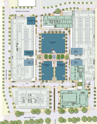 Second Floor Site Plan of Proposed River Oaks District Mixed Use Development Planned for Westheimer by OliverMcMillan