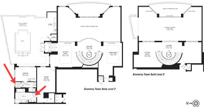Plan of Top Floor Gramercy Tower Suite Penthouse of Turnberry Houston Tower Showing 9 and a Half Bathrooms