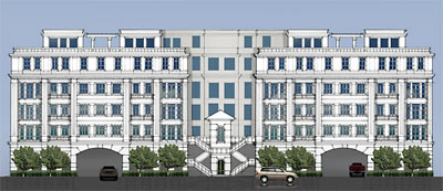 Elevation of Proposed Belgravia Condos at 4026 Bellefontaine, Houston