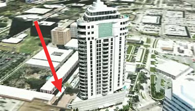Still from Video of The Titan, Randall Davisâ€™s Proposed Condo Tower on Post Oak Blvd., Uptown, Houston
