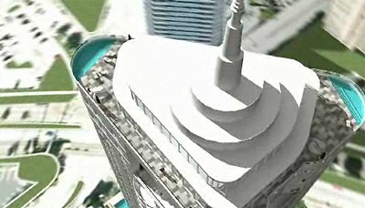 Still from Video of The Titan, Randall Davis’s Proposed Condo Tower on Post Oak Blvd., Uptown, Houston