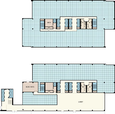 Floor Plans of Proposed Hines Office Building Adjacent to First Baptist Church, Houston