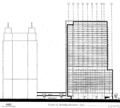 Section Drawing of New Houstonian Hotel and Condominiums, Texas Medical Center, Houston