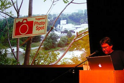 Matthew Coolidge of the Center for Land Use Interpretation Performing at Aurora Picture Show, Houston
