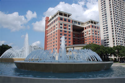 Mecom Fountain in front of Hotel ZaZa, Main and Montrose, Houston