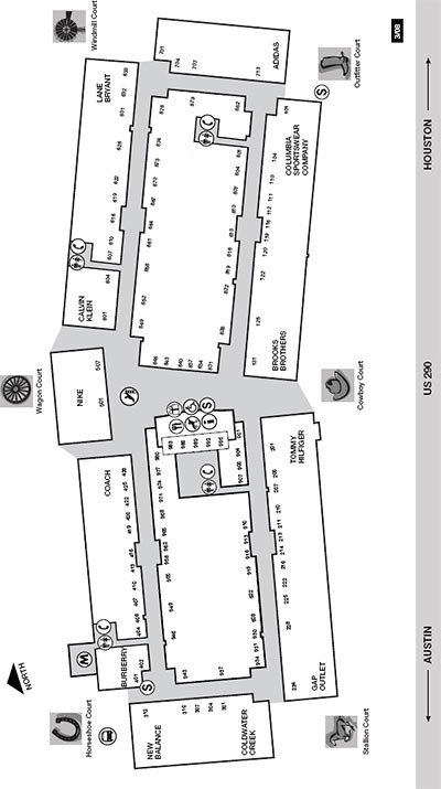 Store Layout Plan of Houston Premium Outlets, Cypress, Texas