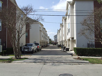 Alley Behind Townhomes Between Clay and W. Dallas, Houston