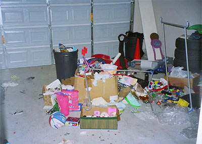 Garage of Foreclosed Home in Bear Creek Meadows, Katy, Texas