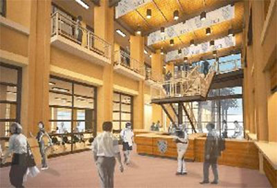 Interior of new Rice University Recreation and Wellness Center, Designed by Lake/Flato Architects