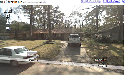 Google Maps Streetview of 8412 Merlin Dr., Houston