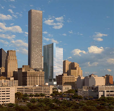 Rendering of Proposed North Tower at Main and Texas Downtown Houston