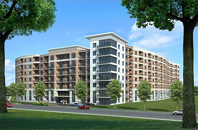 Rendering of Memorial Hills Apartments, 3200 Scotland St., Houston, by Ziegler Cooper Architects