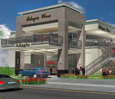 Close-Up, Rendering of Proposed River Oaks Shopping Center Building at Shepherd and West Gray, Houston