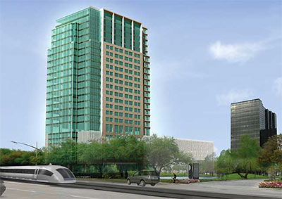 Rendering of Proposed Office Tower at 3100 Post Oak Blvd., Uptown, Houston