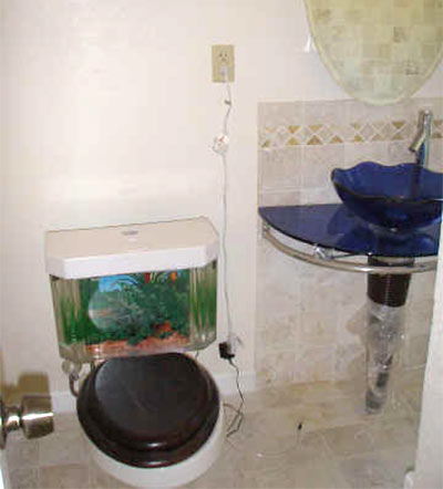 Bathroom with Toilet Fish Tank, 3838 Southmore Blvd., University Woods, Houston