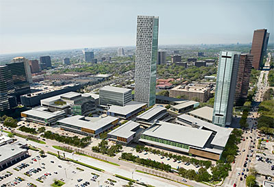 Aerial View of BLVD Place, Showing Proposed Ritz Carlton and Hanover Apartment Towers
