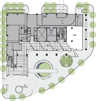 Site Plan, Discovery Tower, Downtown Houston