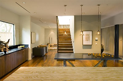 Dining Room and Stairs, Wabi Sabi House by Olson Sundberg Kundig and Allen, Houston