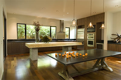 Kitchen and Dining Room, Wabi Sabi House by Olson Sundberg Kundig and Allen, Houston