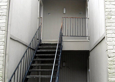 Stairs, Gables of Inwood Apartments, 5600 Holly View Dr., Houston