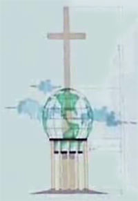 Drawing of Proposed 200-Foot-Tall Cross Monuments on the Gulf Freeway and I-45 North, Grace Community Church, Houston