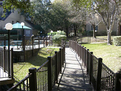 Walkway at Park Memorial Condominiums, Rice Military, Houston
