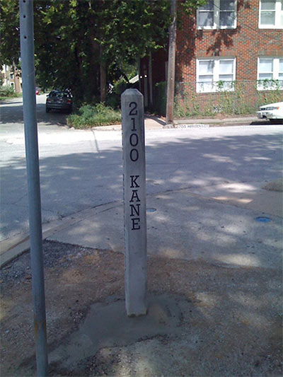 Street Sign Prototype for Old Sixth Ward, Kane St., Houston