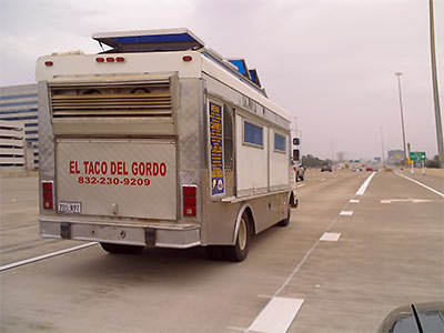 El Taco Del Gordo Taco Truck Headed Eastbound on I-10 near Kirkwood