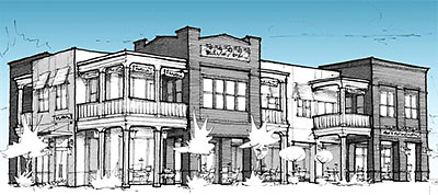Drawing of Allegro Builders Building at 1003 Studewood, Houston Heights