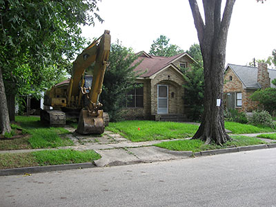 Excavator at 2205 Bartlett St., Houston