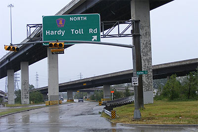 Flooding at Elysian St. and Kelley St. Near Start of Hardy Toll Road, 11 Days after Hurricane Ike, Houston