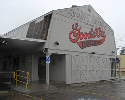 Damage to Goode Co. Barbecue after Hurricane Ike, Houston