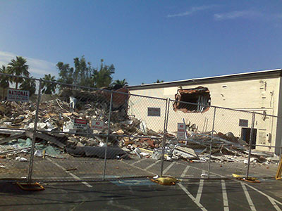 Demolition at Highland Village Shopping Center, Houston