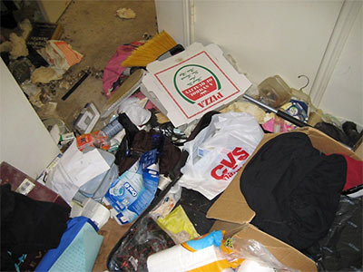 Interior of Extremely Messy Apartment in North Houston