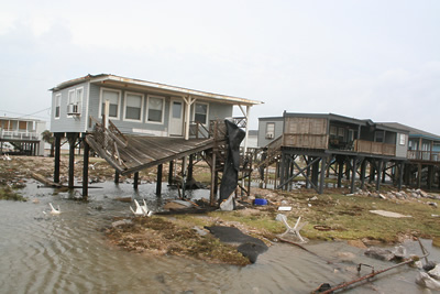 Homes in Surfside Beach after Hurricane Ike
