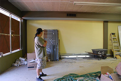 Owner Danny Luong and Construction Inside Vietnam Restaurant, 605 W. 19th St., Houston Heights