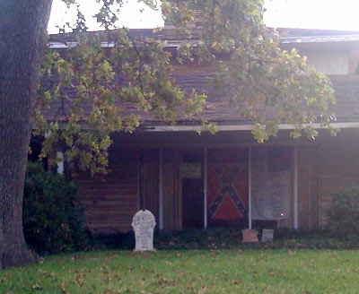 Closeup of Tombstone on Yard of T.C. Burton’s House, Glenbrook Valley, Houston