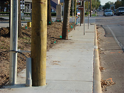 Sidewalk Along Weslayan St., Greenway Commons, Houston