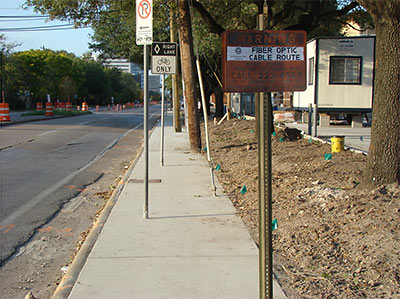Sidewalk Along Weslayan St., Greenway Commons, Houston