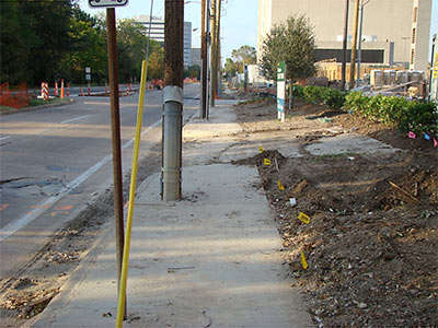 Sidewalk Along Weslayan St., Greenway Commons, Houston