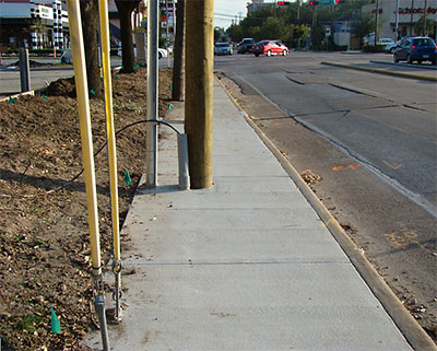 Sidewalk Along Weslayan St., Greenway Commons, Houston