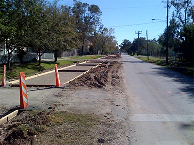 Hike-and-Bike Trail Construction Along Nicholson St. Between 21st and 22nd Sts., Houston Heights